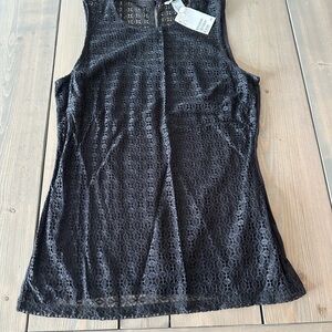 H&M Black Lace Sleeveless Tank Top